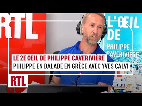 Le 2e Oeil de Philippe Caverivière : Yves Calvi et Philippe en balade à Mykonos en Grèce