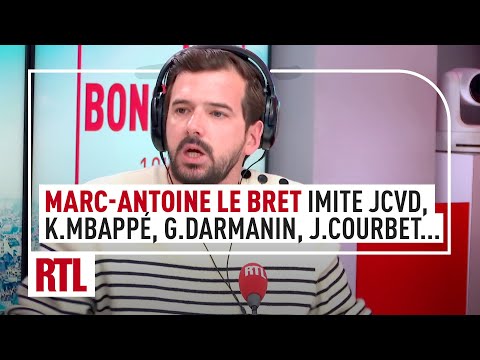 Marc-Antoine Le Bret imite Gérald Darmanin, Kylian Mbappé, Nikos Aliagas, Julien Courbet et JCVD