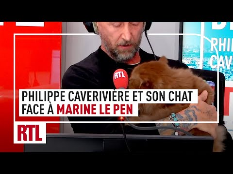 Philippe Caverivière et son chat face à Marine Le Pen